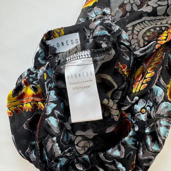 Lioness Velvet Burnout Paisley Wide Leg Pants Women's Small Whimsigoth Festival - Picture 13 of 15